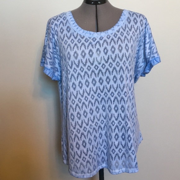 Large Baby Blue Maurice's See-Thru Blouse