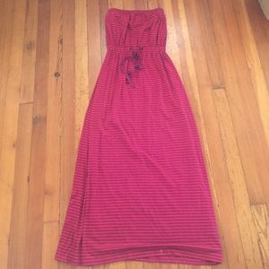 LOFT striped maxi dress