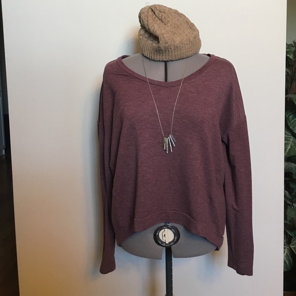 Oversized Old Navy Maroon High-Low Sweater