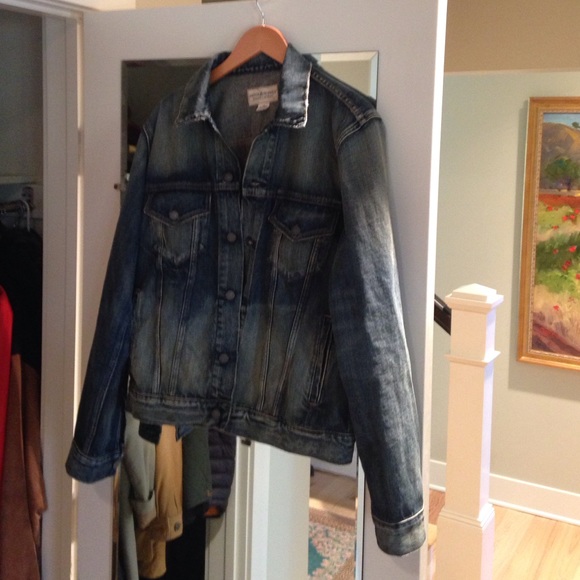 Jean jacket, slightly distressed, worn once.