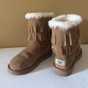 Authentic tan fringe UGGs