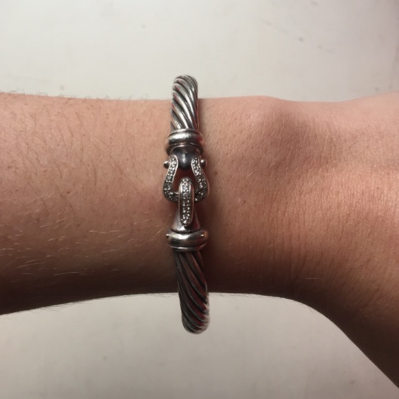 Cable Classic Buckle Cuff Bracelet with Diamonds