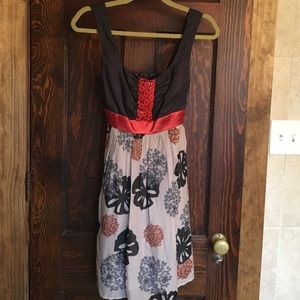 Anthropologie polyester button dress