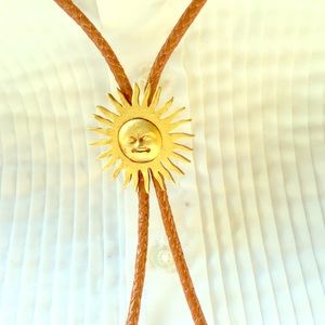 Smiling Sun Bolo - Leather & Brass