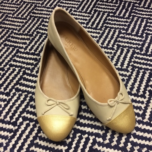 J.CREW Ava, Gold-Tip Ballet Flat