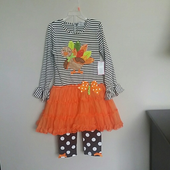 Thanksgiving Turkey - Two Piece Girls Set (size 7)