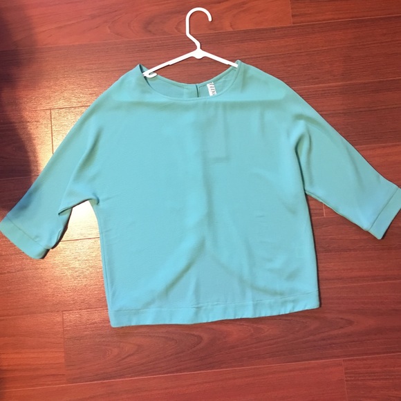 NWT Turquoise Button Up Back Top