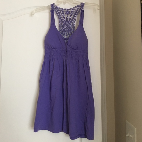 Purple crochet back sundress