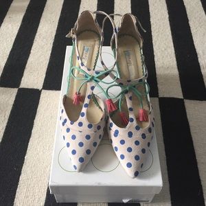 Boden Leather Polka Dot Pumps