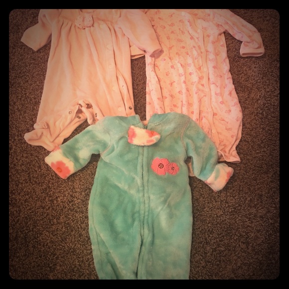Newborn girls warm pajamas