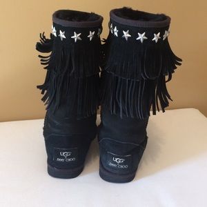 Black UGGs Jimmy choo fringe boots!