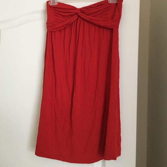 Strapless red/orange sundress