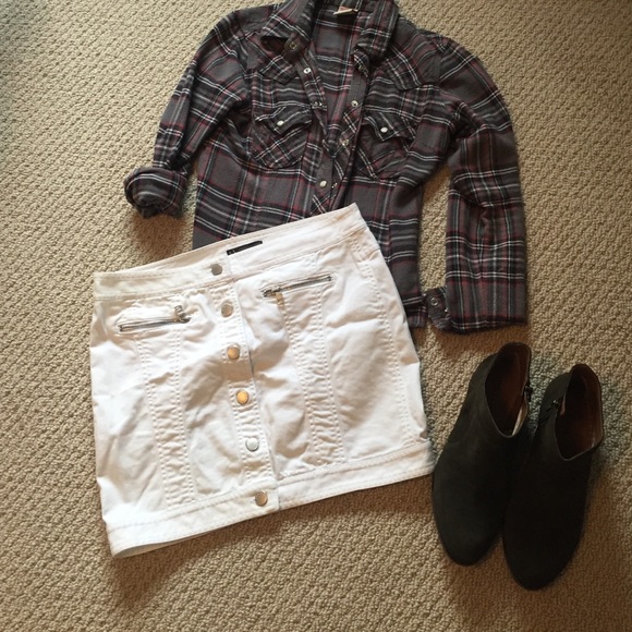 Armani Exchange White Denim Skirt