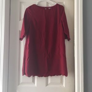 Tobi red scalloped dress