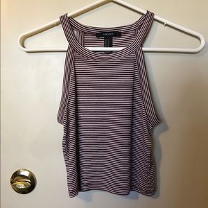 Maroon Striped Crop Top