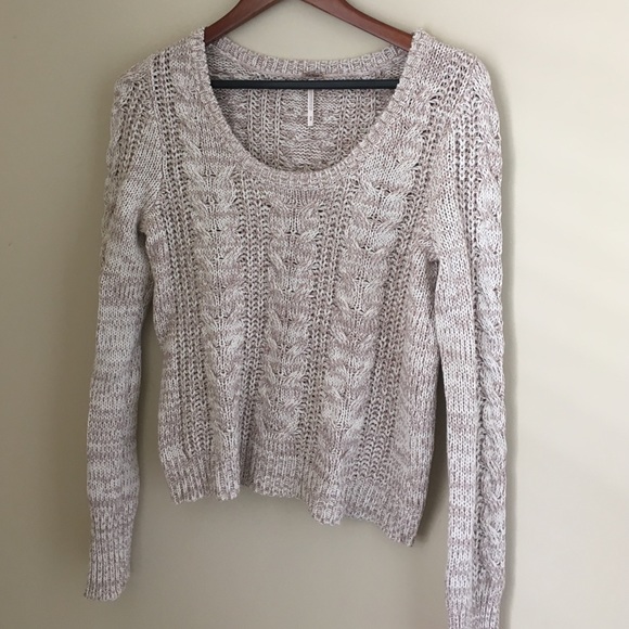 Crop free people cable sweater
