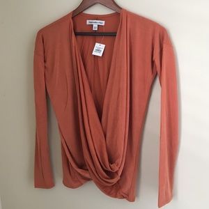 Burnt orange wrap shirt from Abercrombie