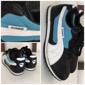 Jil Sander for Puma black blue sneakers size 7.5