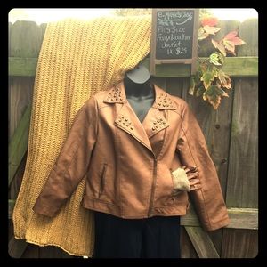 🍂🍃faux leather plus size jacket