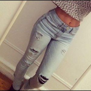 High waisted jeans