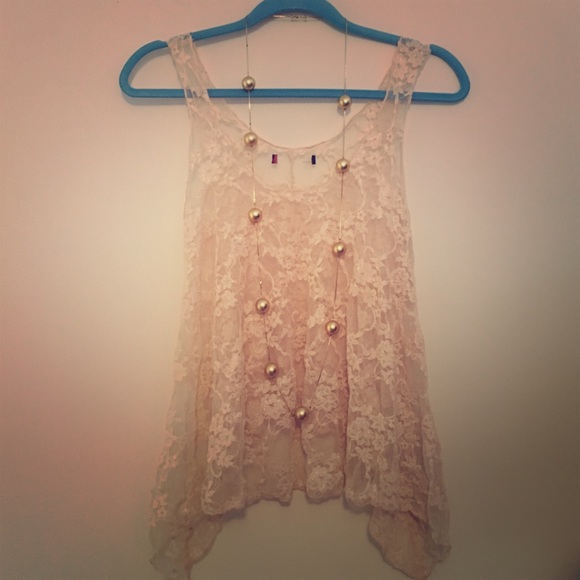 Pale Pink Lace Layering Tank