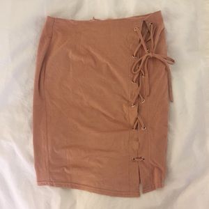 BRAND NEW, suede muave skirt