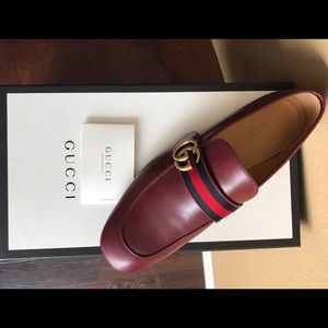 Gucci NEW Men's leather burgundy loafers