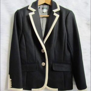 J. Crew navy blue schoolboy wool blazer w/stripe