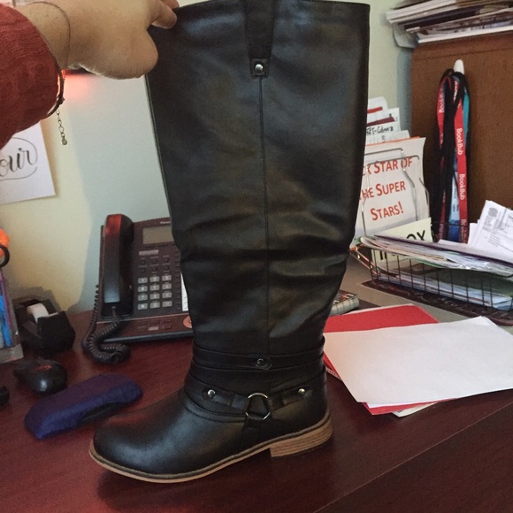 Brinley Co. Women's Bailey Riding Boot-wide calf