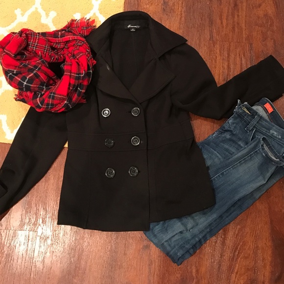 Forever 21 Jackets & Blazers - Forever 21 fleece black peacoat