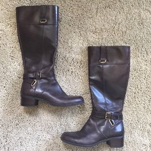 {Macy's} Wide Calf Leather Riding Boots