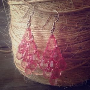 Glamorous pink dangle earrings