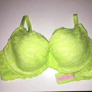 Victoria's Secret lace lime green bra 34D