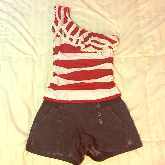 Red/white/denim jumper - Picture 1 of 1