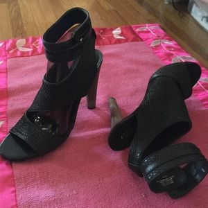 BCBG Leather sandal ankle strap