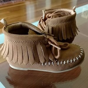 Moccasin ankle boots