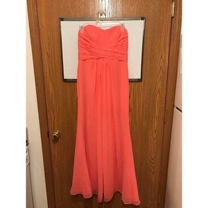 David's Bridal: long, formal prom/bridesmaid dress
