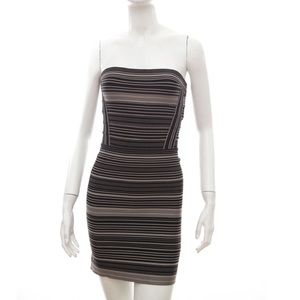 Herve Leger NEW Black Taupe Strapless Bandage S