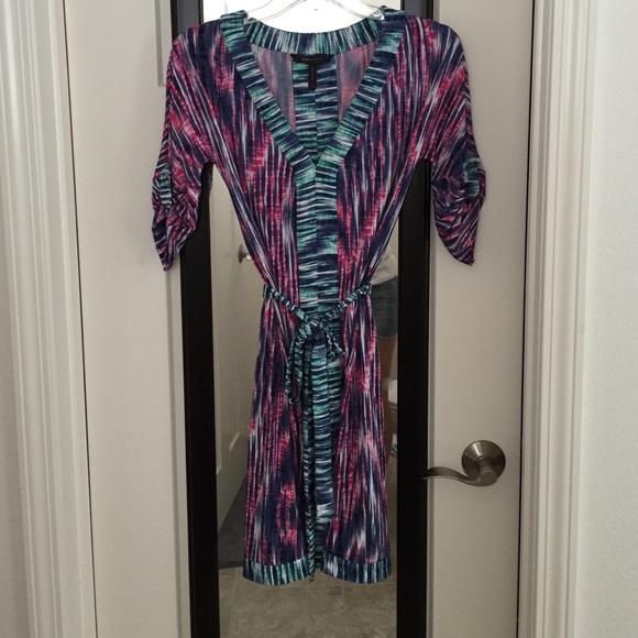BCBGMaxazria colorful faux wrap dress XXS