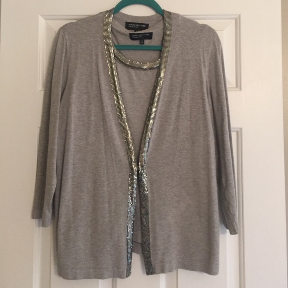 Grey with silver lining matching tank & sweater