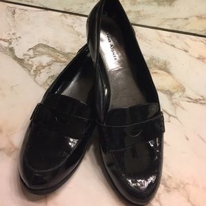 Black patent leather loafers!