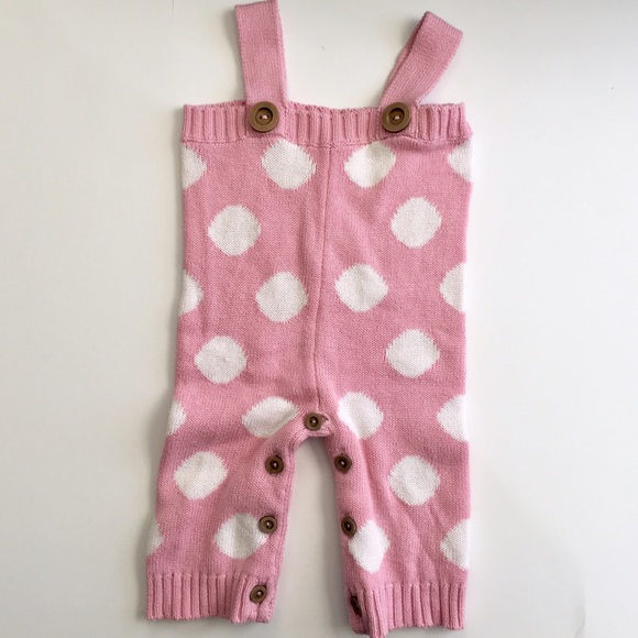 Infant Knit Polka Dot Overalls