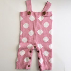 Infant Knit Polka Dot Overalls