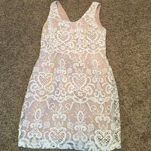 Blush/nude lace dress