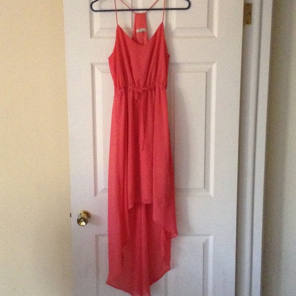 Coral High Low Dress