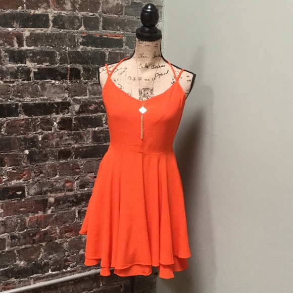 Orange Skater Dress