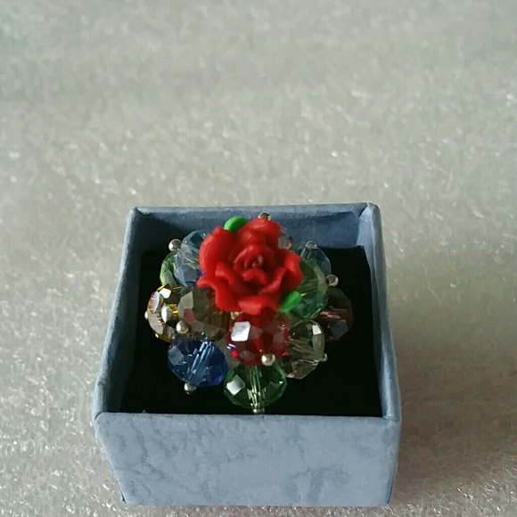 Japanese Clay Rose Flower Ring