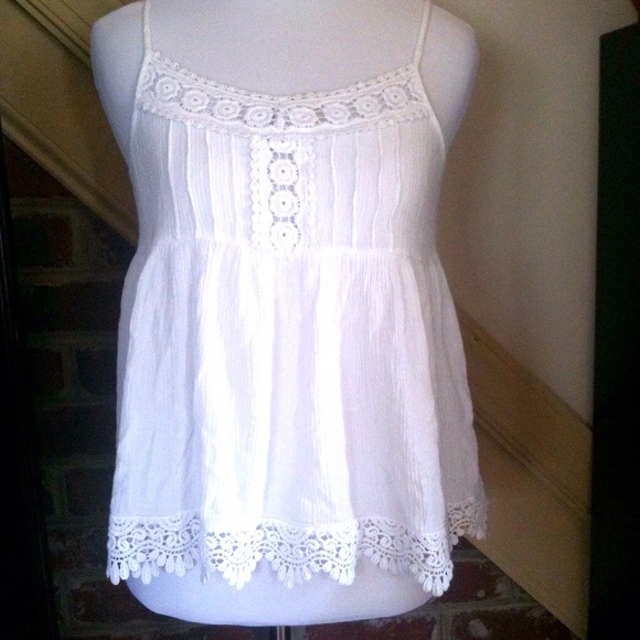 White crochet tank top