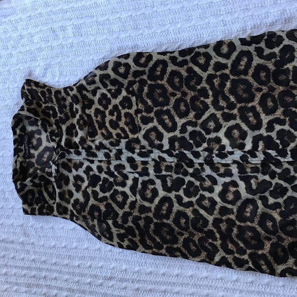 Sleeveless Cheetah Print Sheer Tank