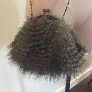 Fur cross body purse